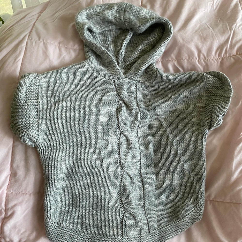 Gray Hooded Kids Sweater Vest